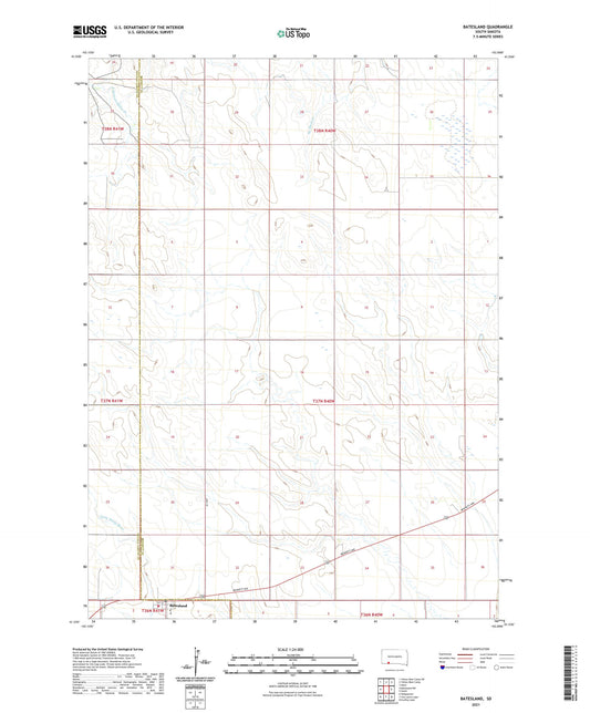 Batesland South Dakota US Topo Map Image