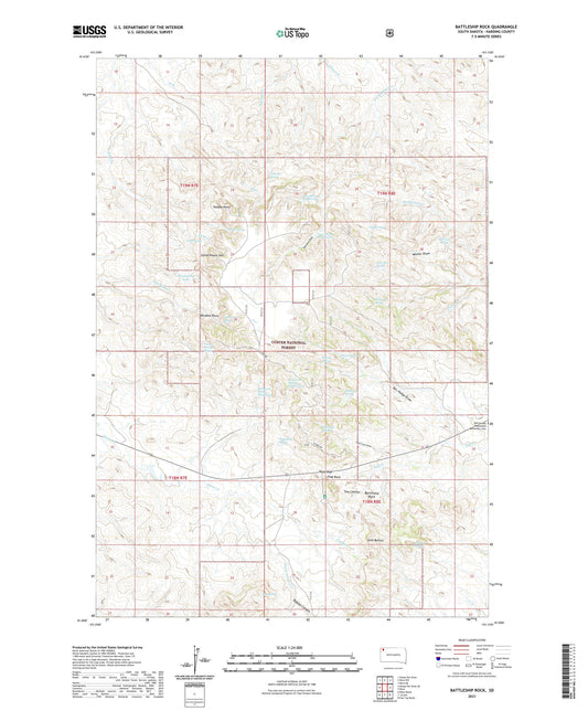 Battleship Rock South Dakota US Topo Map Image