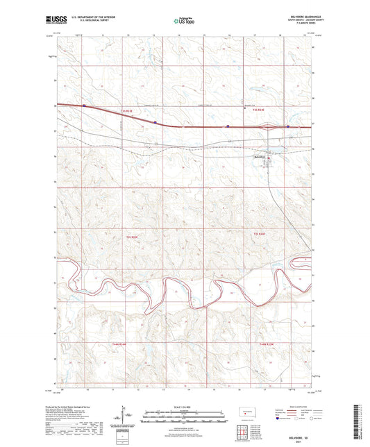 Belvidere South Dakota US Topo Map Image
