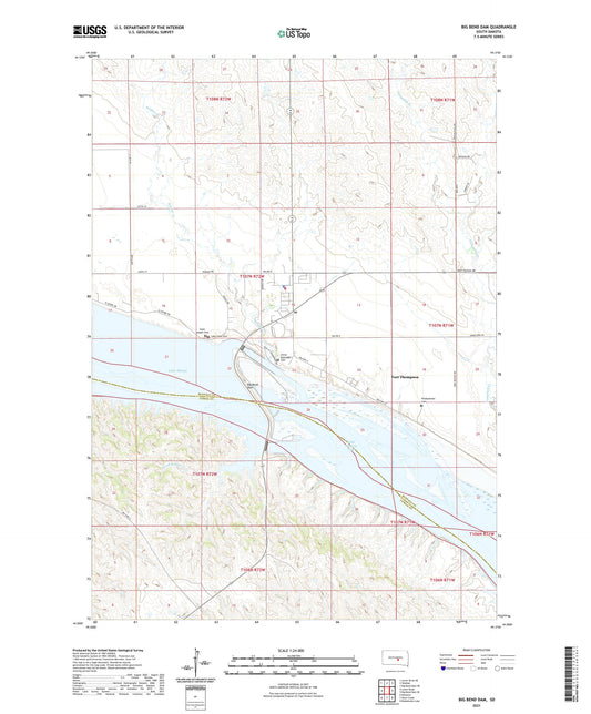 Big Bend Dam South Dakota US Topo Map Image