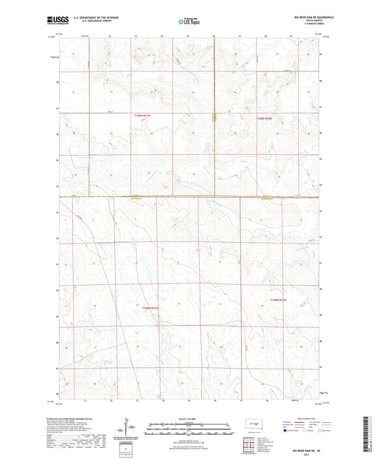 Big Bend Dam NE South Dakota US Topo Map Image