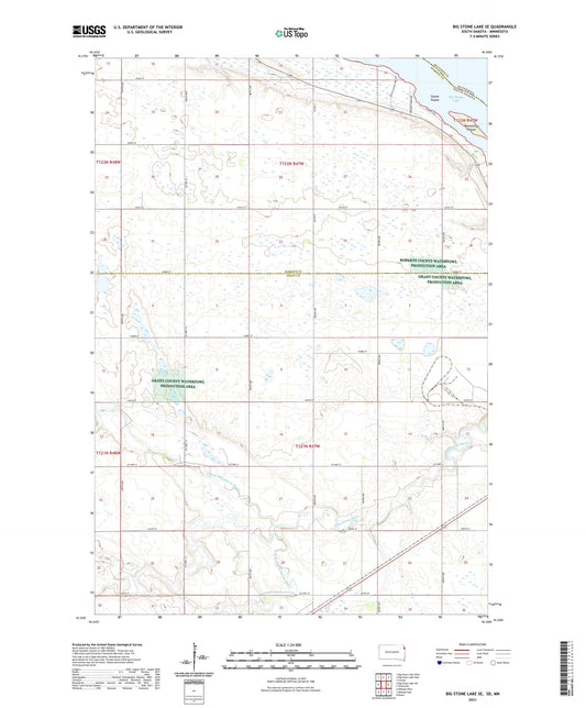 Big Stone Lake SE South Dakota US Topo Map Image