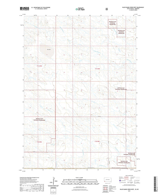 Black Banks Creek West South Dakota US Topo Map Image