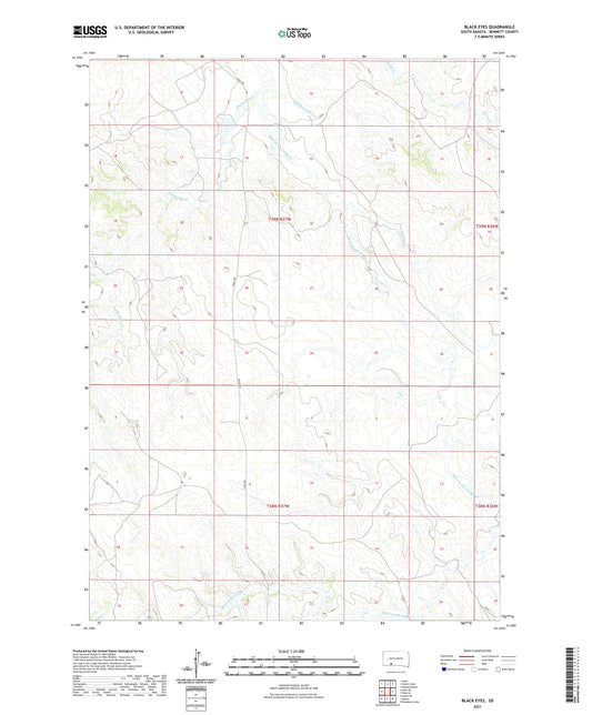 Black Eyes South Dakota US Topo Map Image