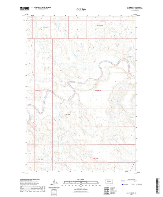 Black Horse South Dakota US Topo Map Image