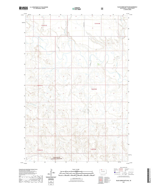 Black Horse Butte NW South Dakota US Topo Map Image