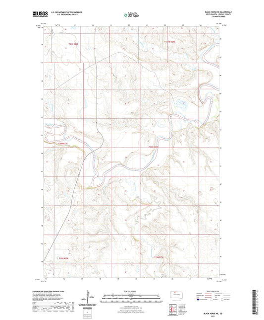 Black Horse NE South Dakota US Topo Map Image