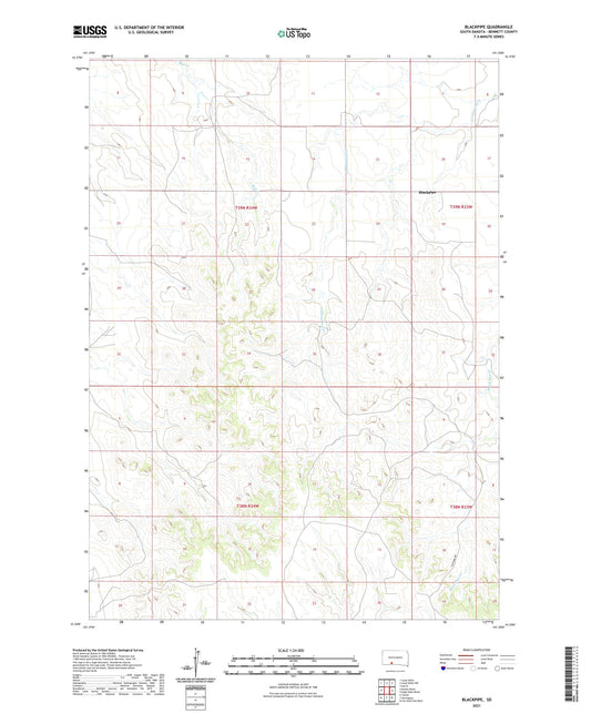 Blackpipe South Dakota US Topo Map Image