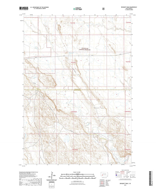 Bouquet Table South Dakota US Topo Map Image
