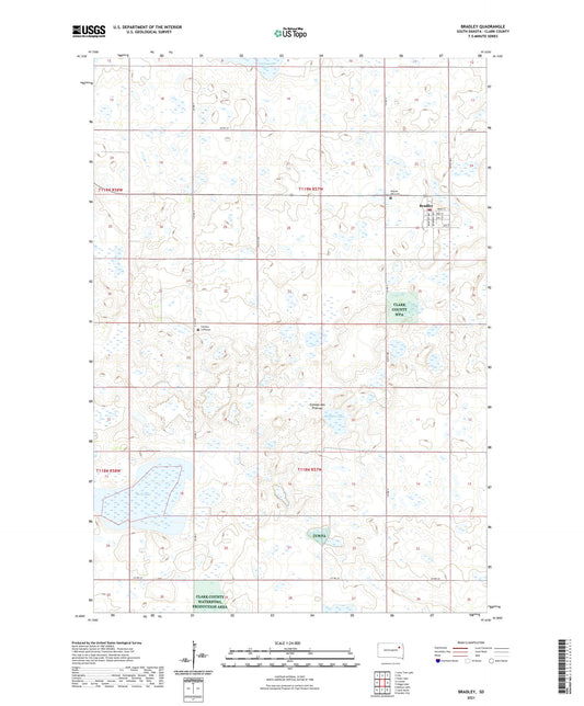 Bradley South Dakota US Topo Map Image