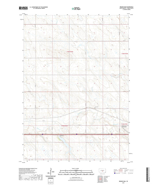 Brakke Dam South Dakota US Topo Map Image