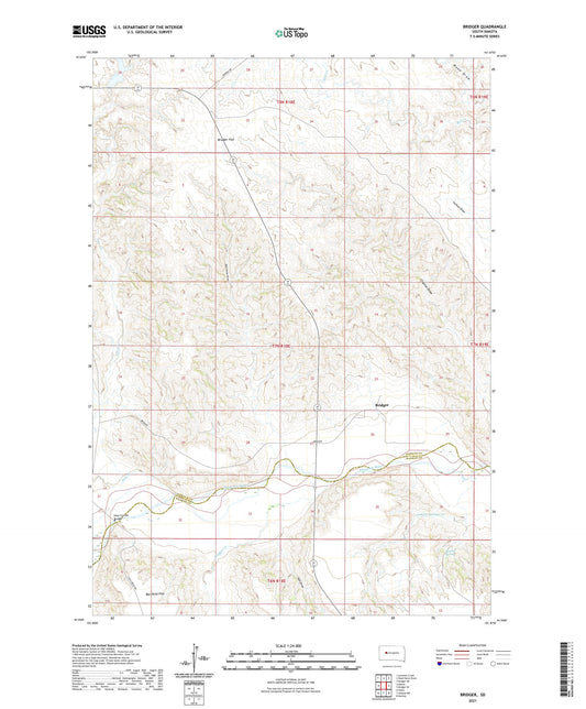 Bridger South Dakota US Topo Map Image