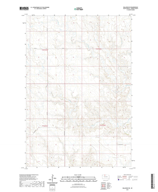 Bullhead SW South Dakota US Topo Map Image