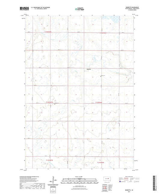 Burdette South Dakota US Topo Map Image