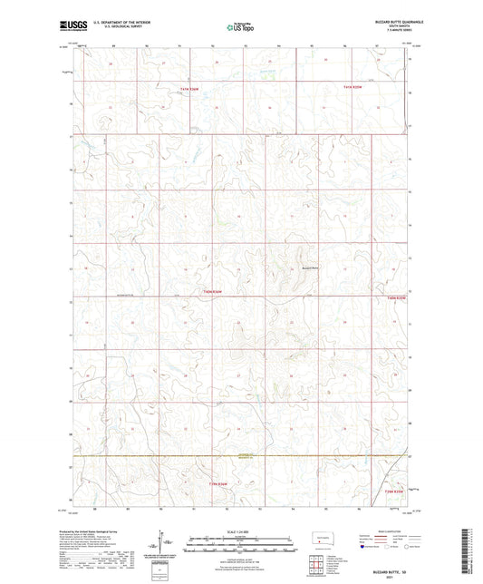 Buzzard Butte South Dakota US Topo Map Image