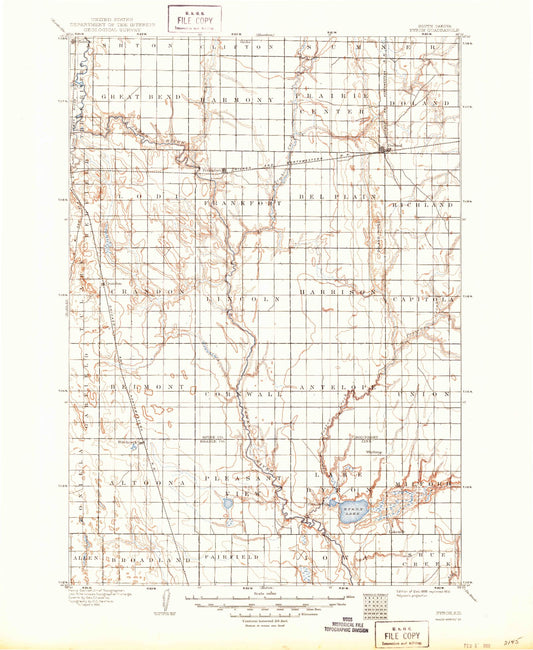 Historic 1895 Byron South Dakota 30'x30' Topo Map Image