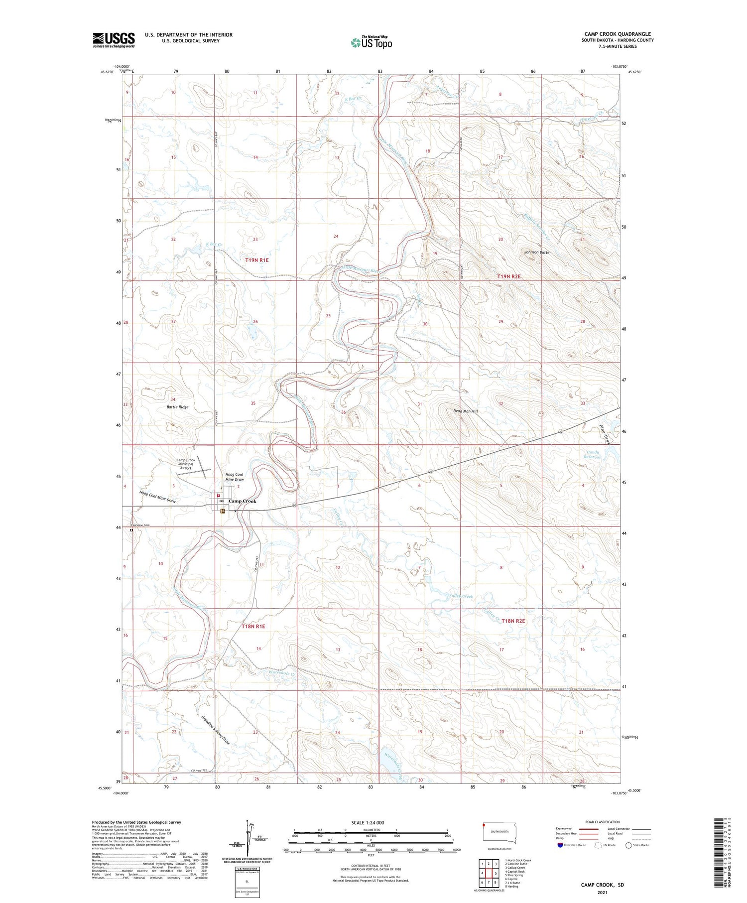 Camp Crook South Dakota US Topo Map Image