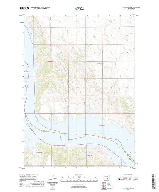 Campbell Creek South Dakota US Topo Map Image