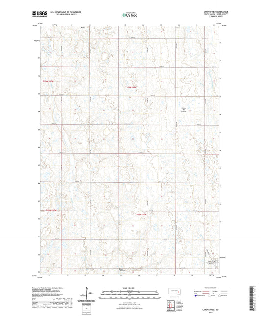 Canova West South Dakota US Topo Map Image