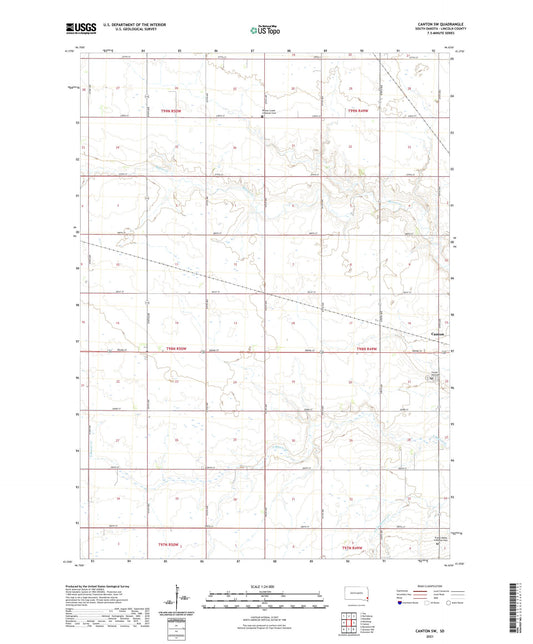 Canton SW South Dakota US Topo Map Image