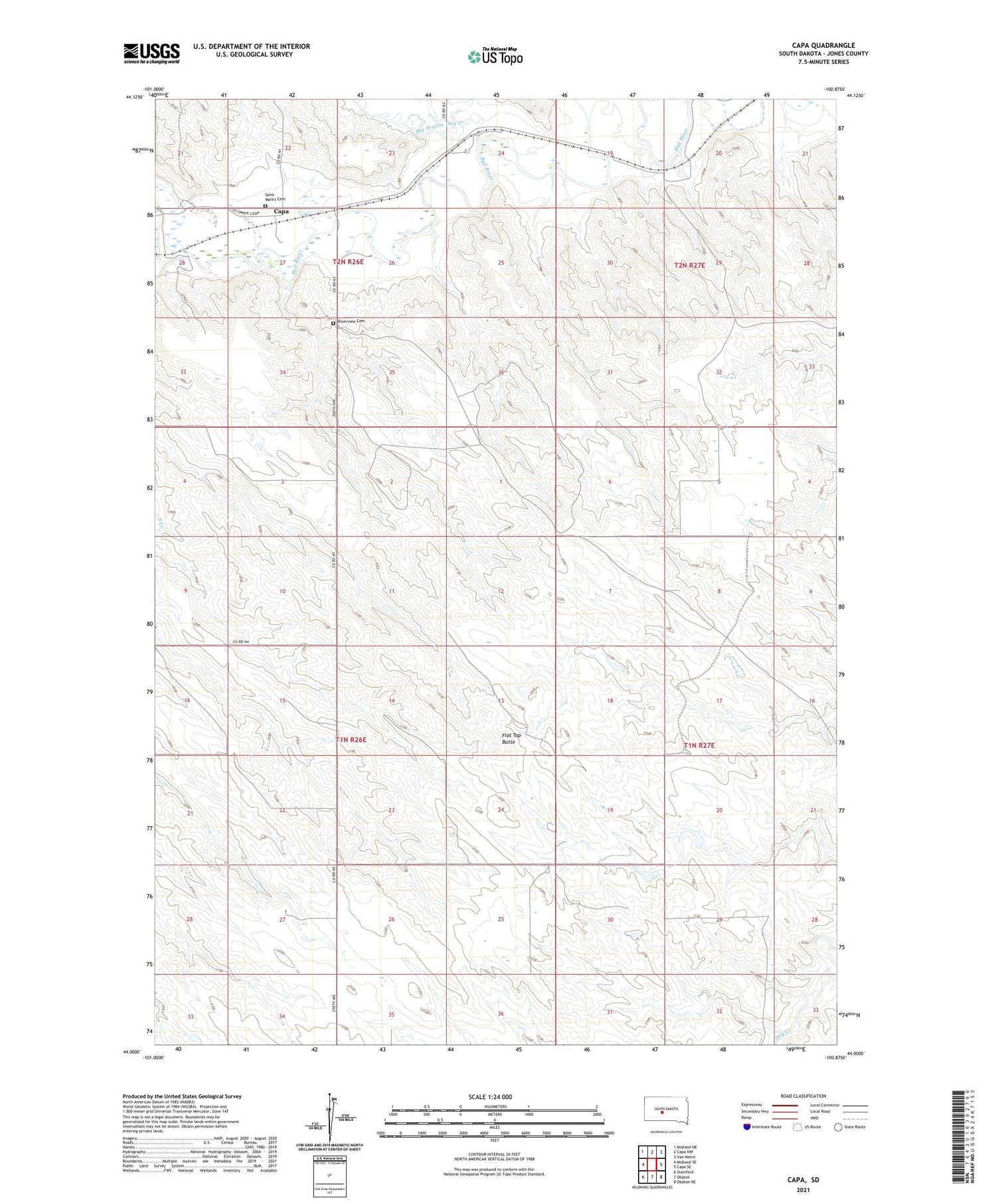 Capa South Dakota US Topo Map Image