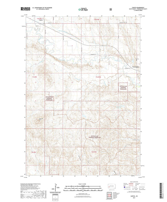 Caputa South Dakota US Topo Map Image