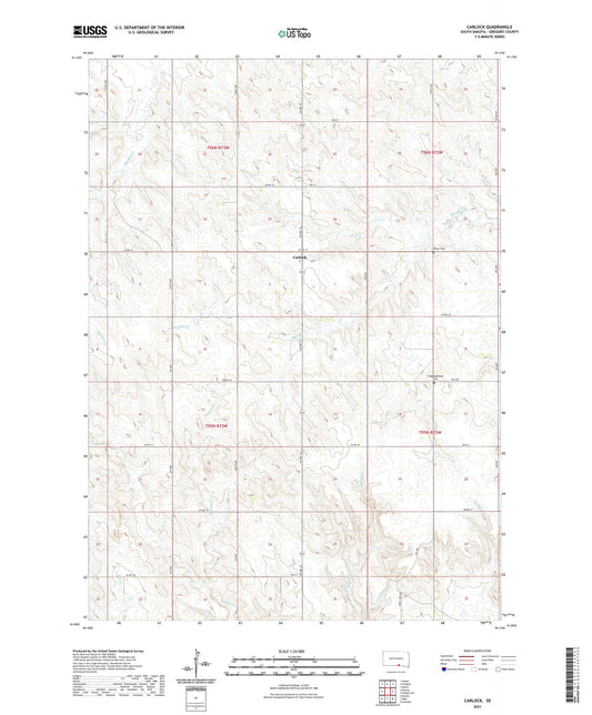 Carlock South Dakota US Topo Map Image