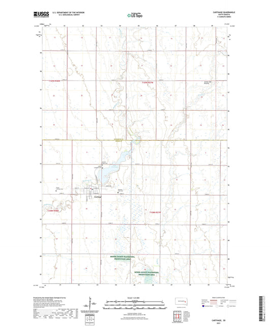 Carthage South Dakota US Topo Map Image
