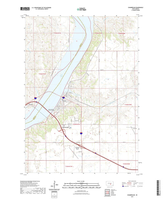 Chamberlain South Dakota US Topo Map Image