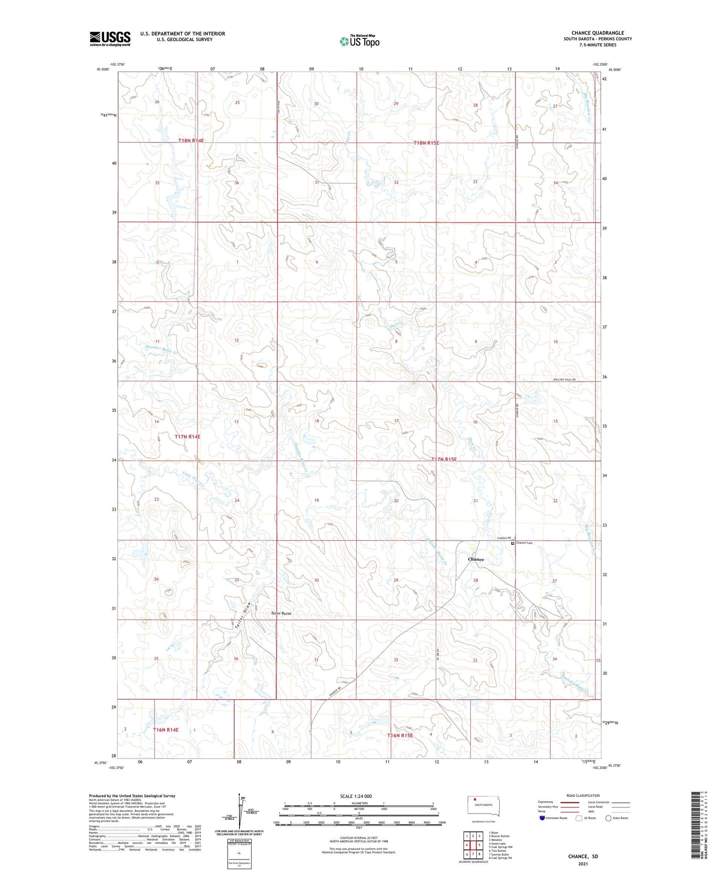 Chance South Dakota US Topo Map Image