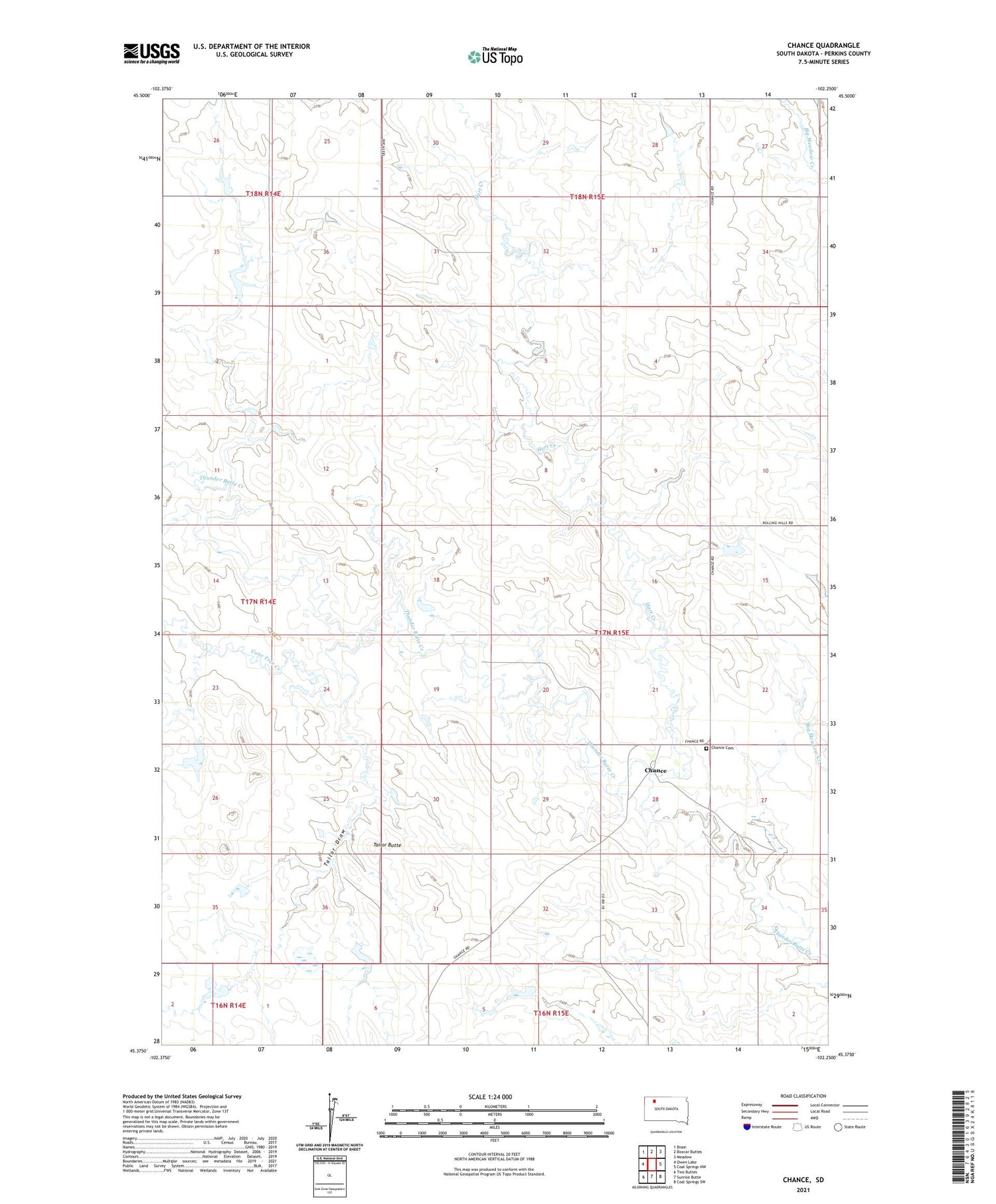 Chance South Dakota US Topo Map Image