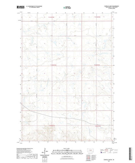 Chapelle Lake SE South Dakota US Topo Map Image