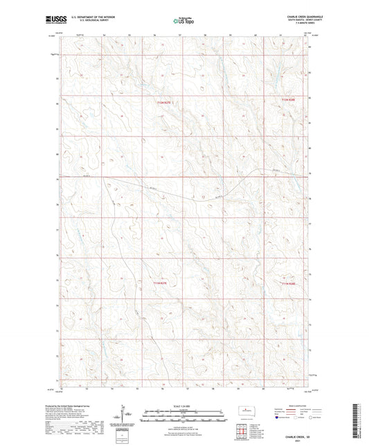 Charlie Creek South Dakota US Topo Map Image
