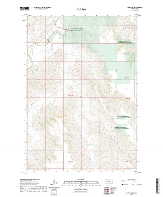 Cherry Creek South Dakota US Topo Map Image