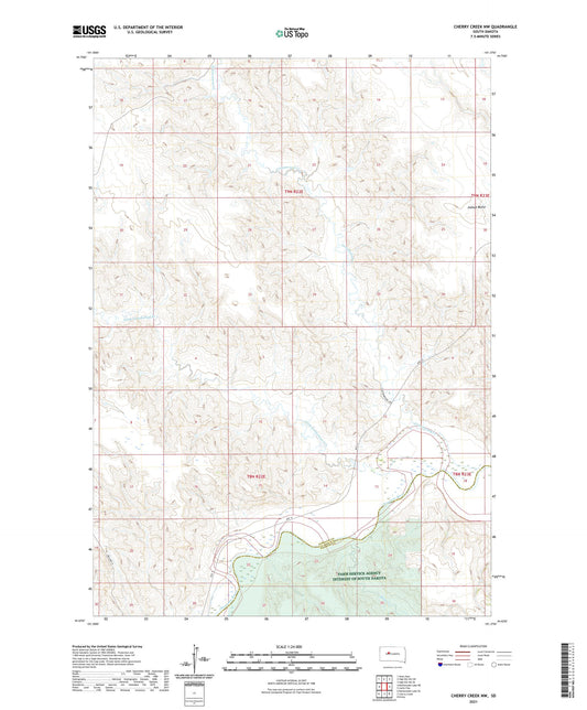 Cherry Creek NW South Dakota US Topo Map Image