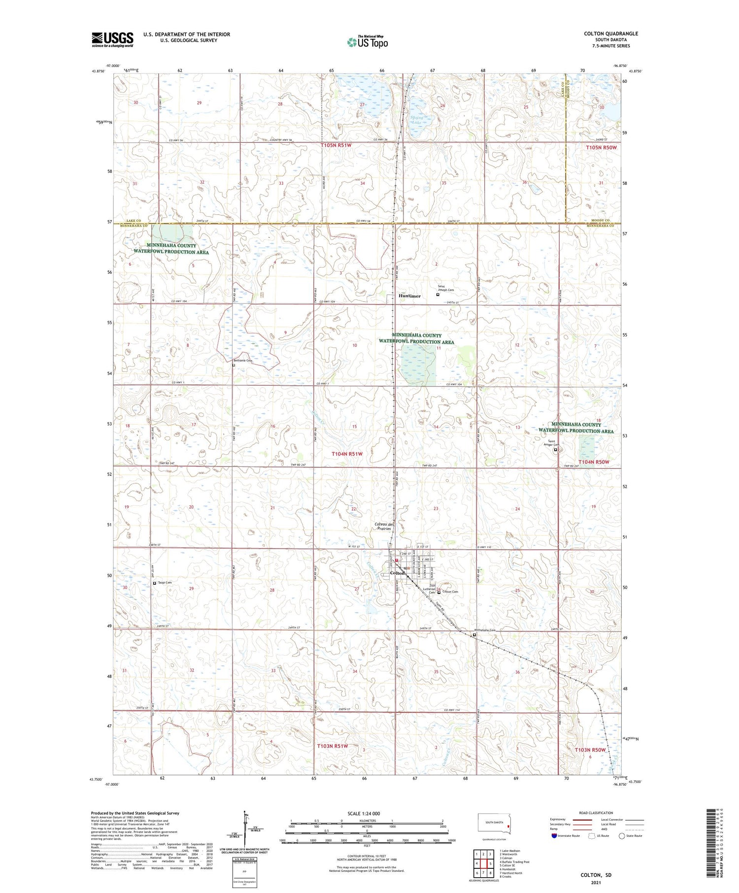 Colton South Dakota US Topo Map Image