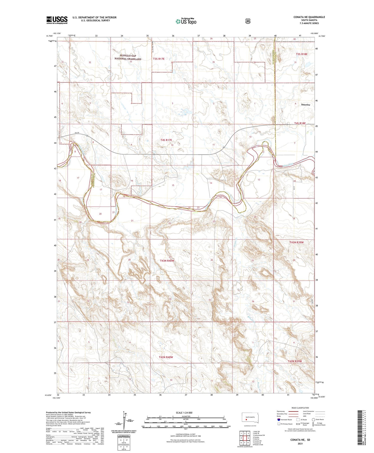 Conata NE South Dakota US Topo Map Image