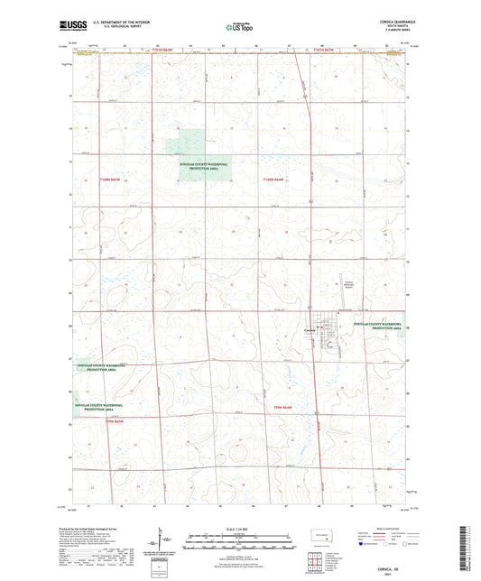 Corsica South Dakota US Topo Map Image