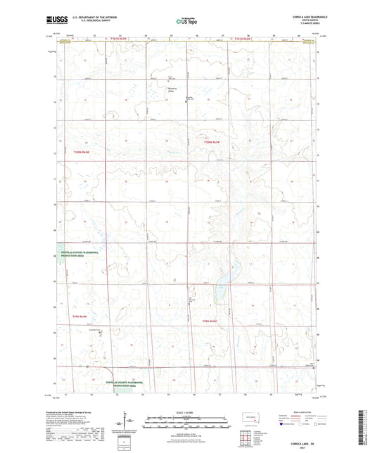 Corsica Lake South Dakota US Topo Map Image
