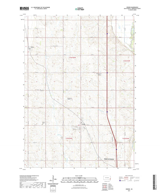 Crooks South Dakota US Topo Map Image