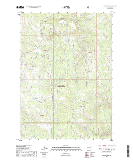 Crooks Tower South Dakota US Topo Map Image