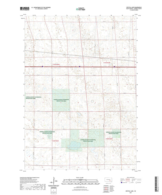 Crystal Lake South Dakota US Topo Map Image