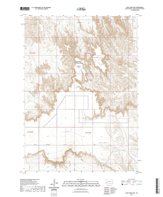 Cuny Table East South Dakota US Topo Map Image