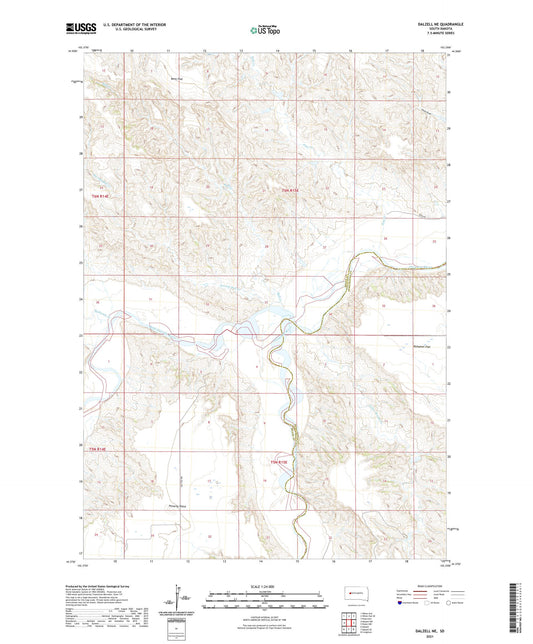 Dalzell NE South Dakota US Topo Map Image