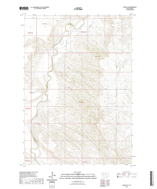 Dalzell SE South Dakota US Topo Map Image
