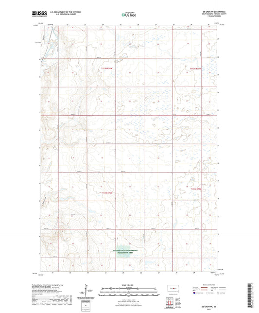 De Grey NW South Dakota US Topo Map Image