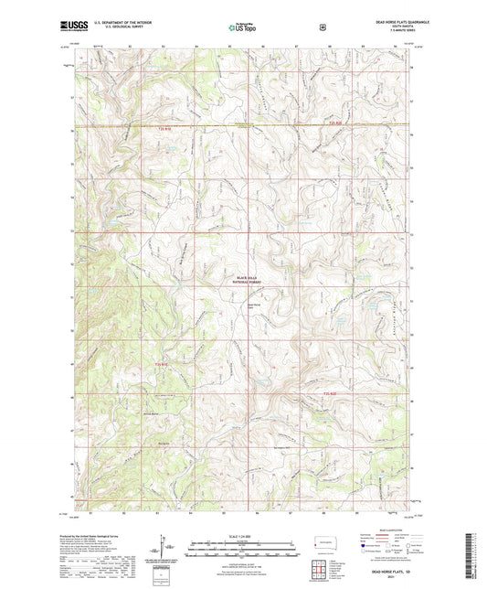 Dead Horse Flats South Dakota US Topo Map Image