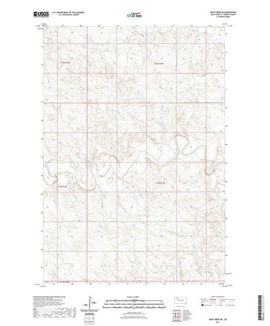 Deep Creek NE South Dakota US Topo Map Image