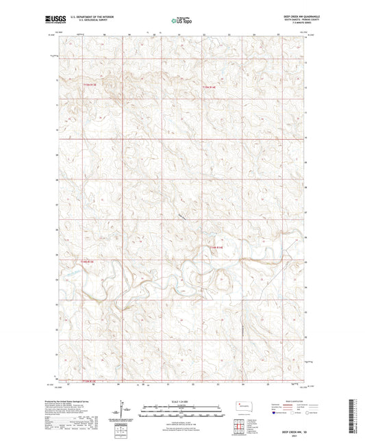 Deep Creek NW South Dakota US Topo Map Image