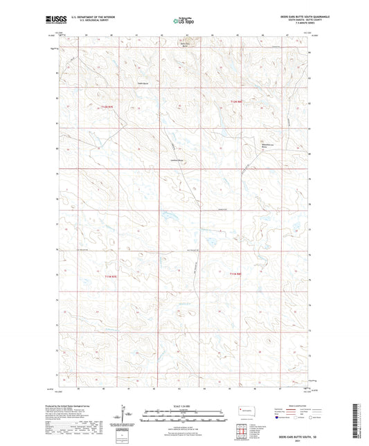 Deers Ears Butte South South Dakota US Topo Map Image